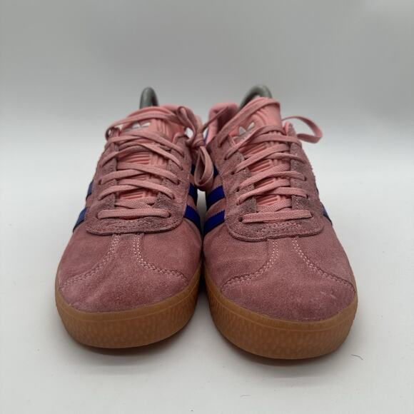 Mens Size 7 GS Adidas Gazelle J Semi Pink Spark Lucid Blue Casual Shoes IG9153 - Picture 2 of 10